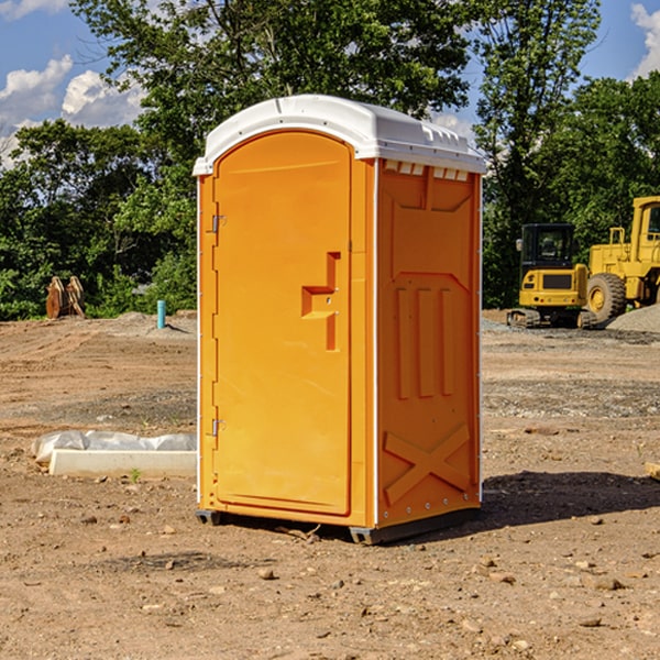 how often are the portable restrooms cleaned and serviced during a rental period in Olmitz Kansas